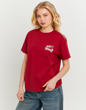 Rotes Bedrucktes T-Shirt | TALLY WEiJL