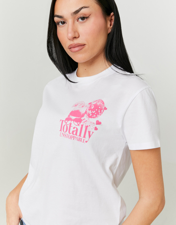 T-shirt Oversize Λευκό με στάμπα | TALLY WEiJL