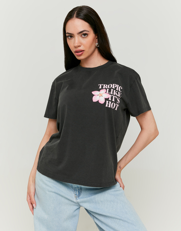 T-shirt Γκρι Σκούρο | TALLY WEiJL