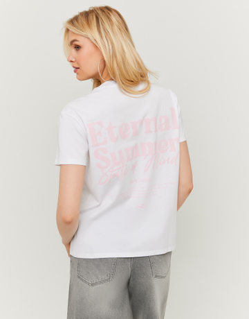 Weißes bedrucktes Baumwoll-T-Shirt | TALLY WEiJL