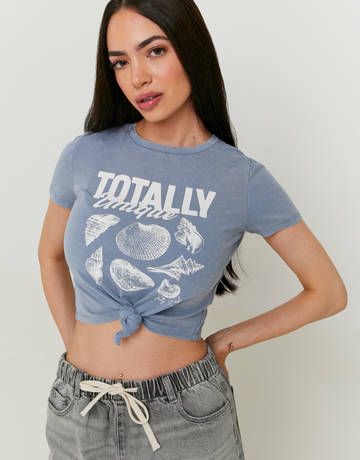 Blue Knotted T-shirt | TALLY WEiJL