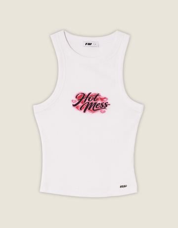 Weißes Print Tank Top | TALLY WEiJL