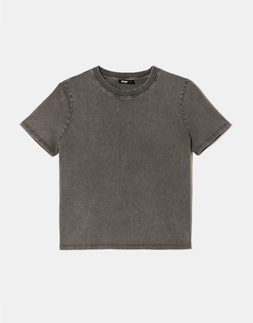 Maglietta Basica Grigia Effetto Acid Wash | TALLY WEiJL