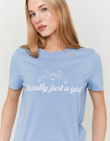 Blue Printed T-shirt | TALLY WEiJL