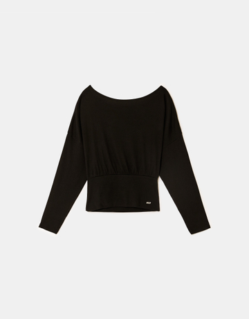 Schwarzes Langarm-T-Shirt | TALLY WEiJL