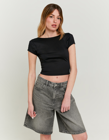 Top Basic ανοιχτή πλάτη Μαύρο | TALLY WEiJL