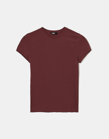 Burgundy Basic T-shirt  | TALLY WEiJL