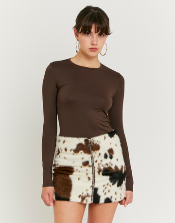 Brown Basic T-shirt | TALLY WEiJL