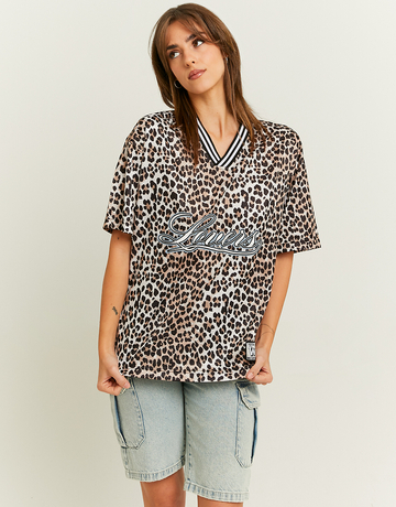 Leo Print Oversize Football T-shirt | TALLY WEiJL