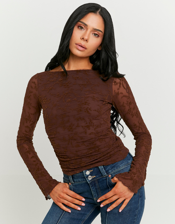 Top Fleuri Marron | TALLY WEiJL