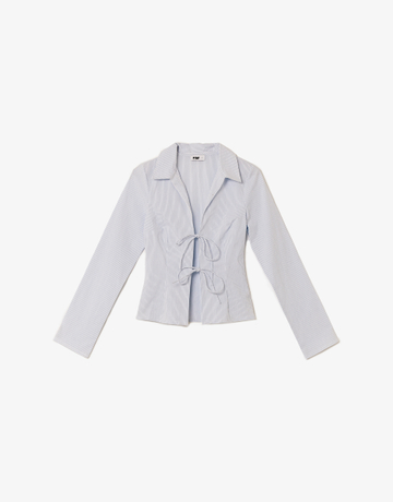 Blue Striped Shirt With Bows | TALLY WEiJL