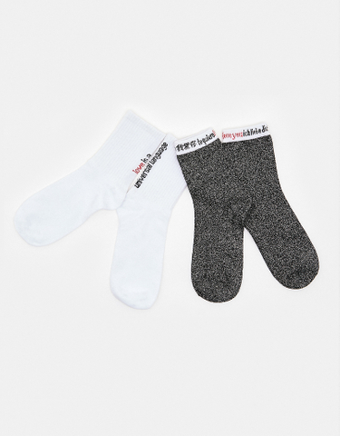 TALLY WEiJL, 2 Pack Printed Socks for Women