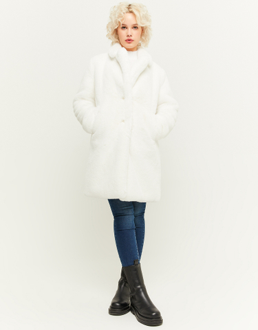 TALLY WEiJL, Weißer langer Mantel aus Kunstpelz for Women