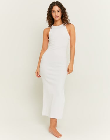 TALLY WEiJL, Φόρεμα Midi Basic Λευκό με άνοιγμα στο πλάι for Women