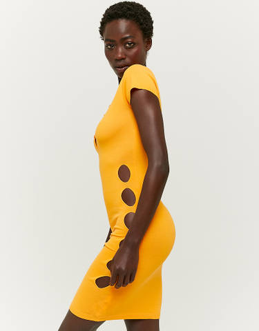 TALLY WEiJL, Żółta sukienka Mini z wycięciem for Women