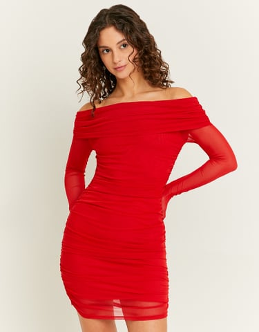 TALLY WEiJL, Red Mesh Dress for Women