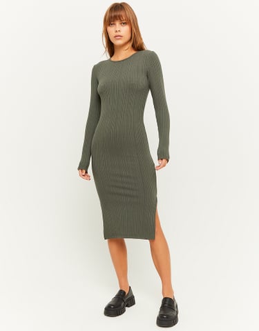 TALLY WEiJL, Green Fitted Midi Dress for Women