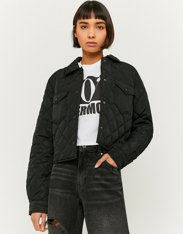 TALLY WEiJL, Black Cropped Quilted Jacket for Women