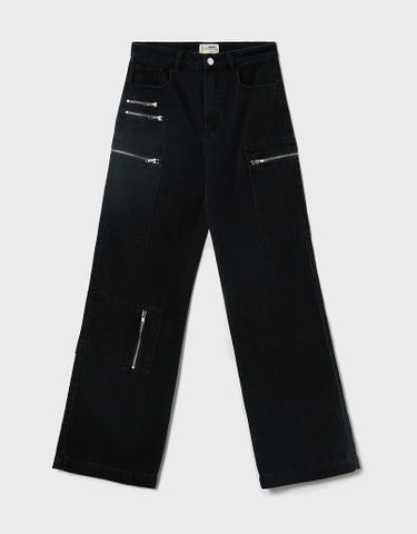 TALLY WEiJL, Μαύρο Ψηλόμεσο  Fancy Cargo Jeans for Women