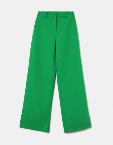TALLY WEiJL, Zielone spodnie z szerokimi nogawkami i wysokim stanem for Women