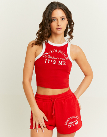 TALLY WEiJL, Red Printed Sweat Shorts for Women