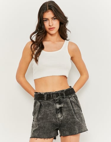 TALLY WEiJL, Shorts di Jeans Slouchy Paperbag a Vita Alta  for Women
