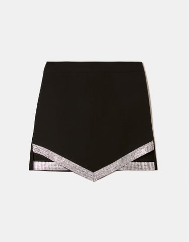 TALLY WEiJL, Black Strass Mini Skirt for Women