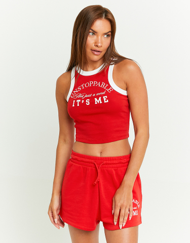 TALLY WEiJL, Red Printed Tank Top for Women