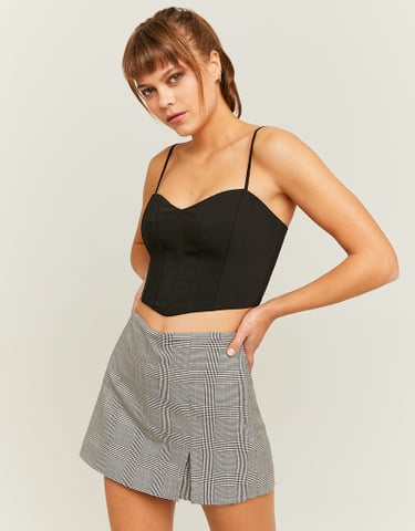 TALLY WEiJL, Black Cropped Corset Top for Women