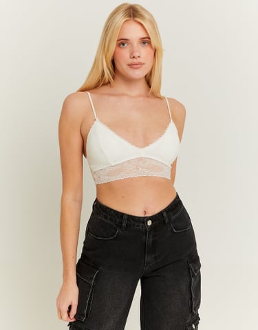 TALLY WEiJL, White Lace Bralet for Women