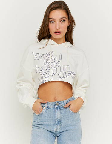 TALLY WEiJL, Cropped Printed Hoodie for Women