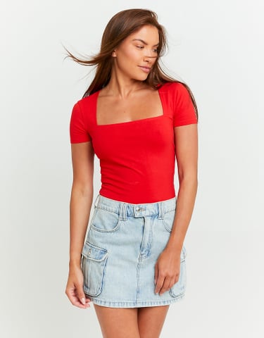 TALLY WEiJL, T-shirt Basic Κόκκινο for Women