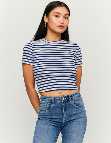 TALLY WEiJL, Striped Cropped Short Sleeves T-shirt for Women
