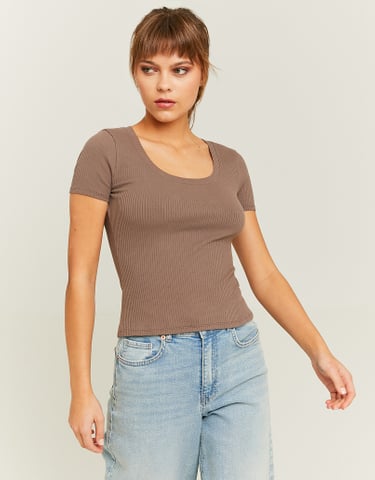 TALLY WEiJL, T-shirt Basica Marrone Regular for Women
