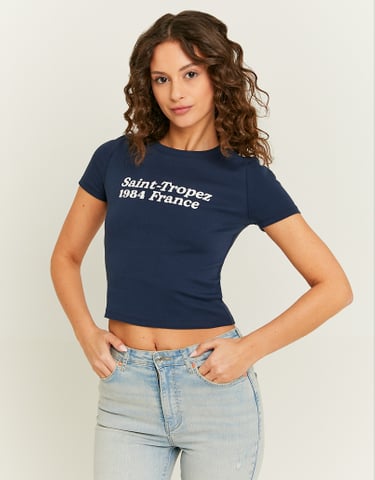 TALLY WEiJL, T-shirt Court Bleu for Women