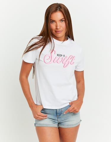 TALLY WEiJL, T-Shirt Blanc Coupe Classique for Women