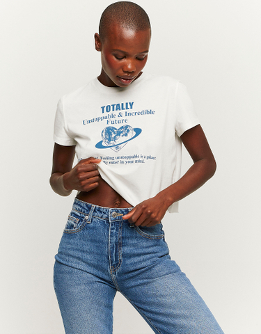 TALLY WEiJL, Printed Cropped T-Shirt for Women