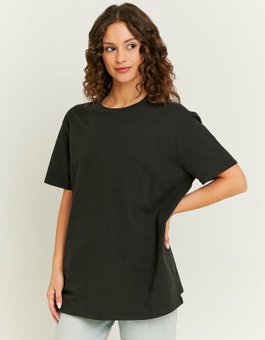 TALLY WEiJL, Black Oversize Basic T-shirt for Women