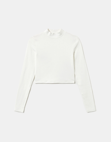 TALLY WEiJL, Λευκό μακρυμάνικο Basic T-Shirt for Women