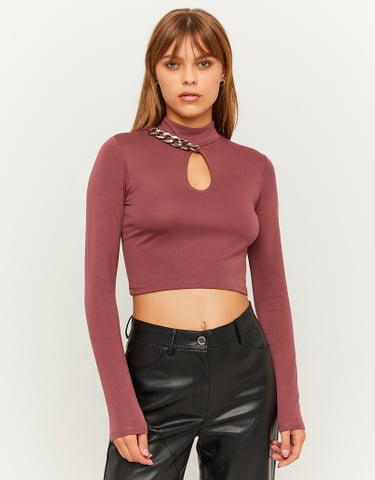 TALLY WEiJL, Top Corto Cut Out Con Catena for Women