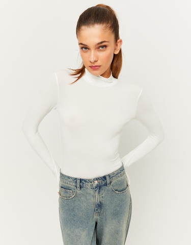 TALLY WEiJL, Top Basic Col Roulé Blanc  for Women
