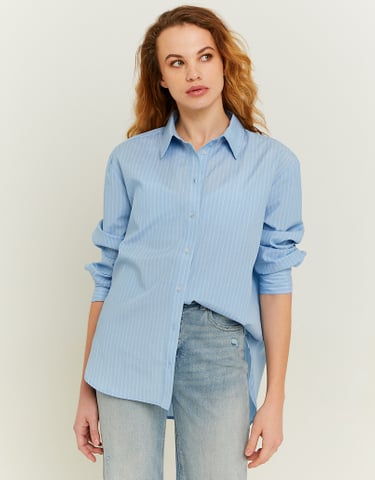 TALLY WEiJL, Hellblaues Oversize Shirt mit weissen Streifen for Women