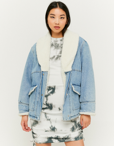 Denim Jacket with Faux Shearling lining