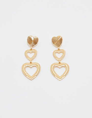 Golden Hearts Pendant Earrings | TALLY WEiJL