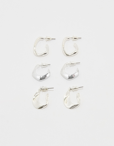 3-er Set silberne Creolen | TALLY WEiJL