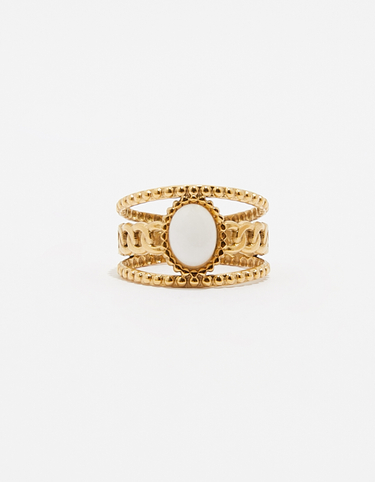 Anello dorato con maxi perla | TALLY WEiJL