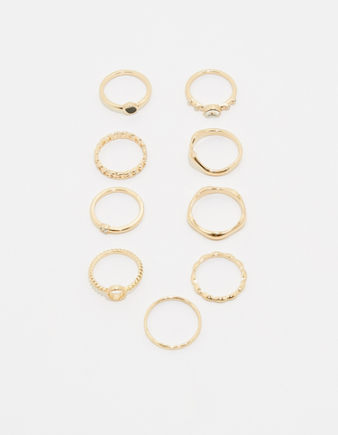 Set of 9 Golden Rings | TALLY WEiJL