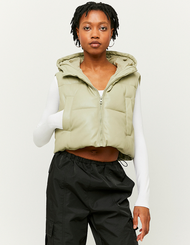 Beige Ärmellose Steppjacke | TALLY WEiJL