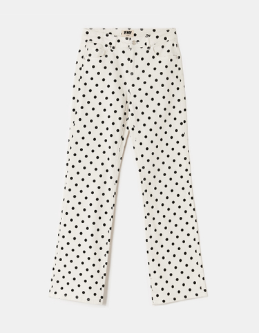 Weiße Straight-Leg-Hose mit Polka Dots | TALLY WEiJL