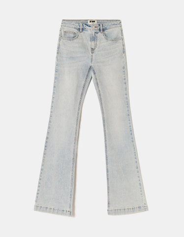 Hellblaue Mid Waist Bootcut Jeans | TALLY WEiJL